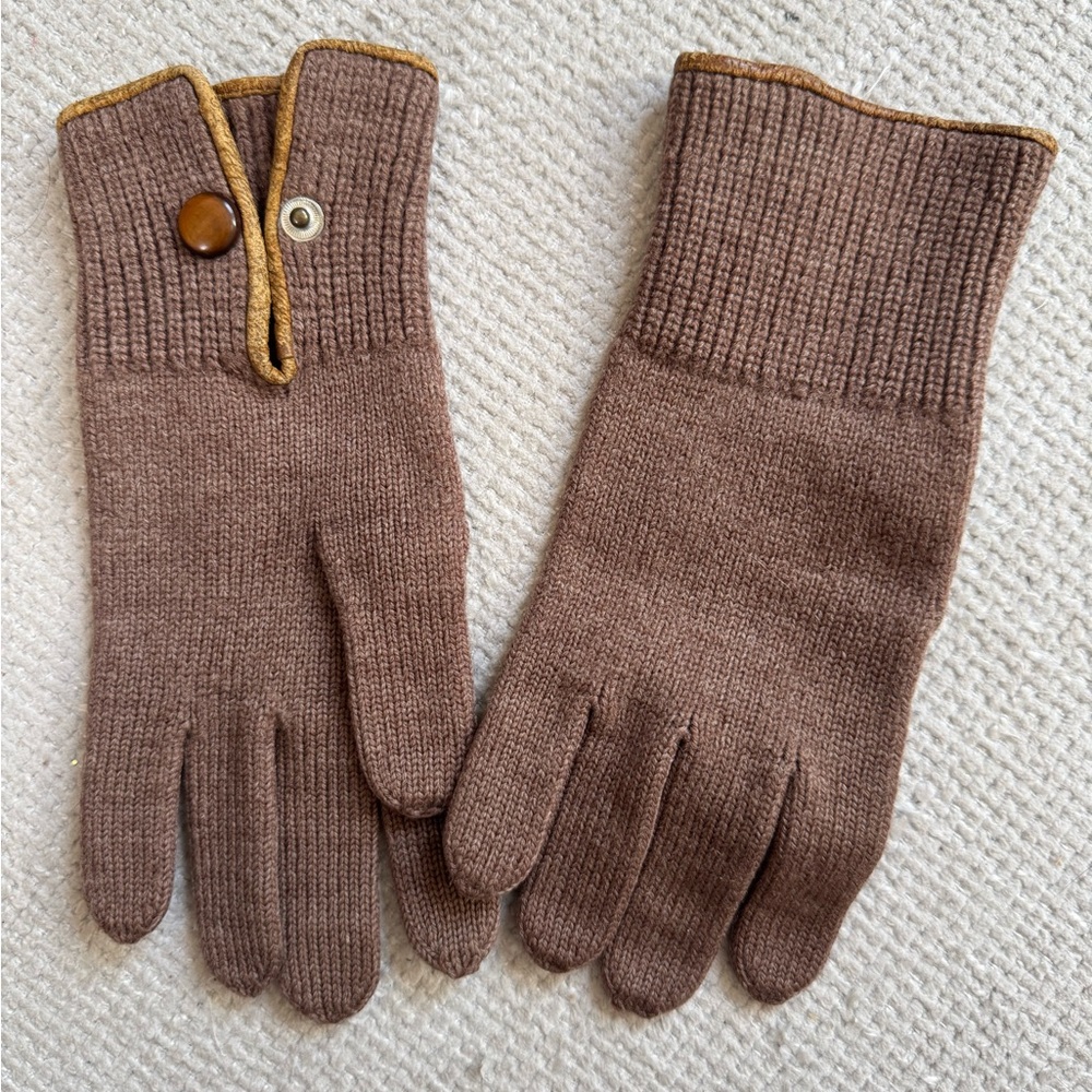 Brown Knit vintage woman’s  Gloves